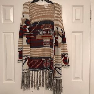 Tilly’s Aztec print fringe cardigan
